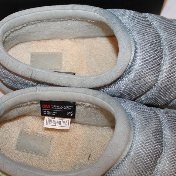 NIB UGG WOMEN'S PUFFER TASMAN LOGO SHEARLING LINED SLIPPERS BLUE - Picture 4 of 7